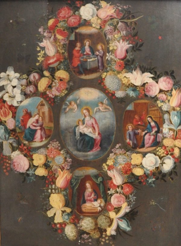 Jan Brueghel and Frans Francken II Guirlande with the Childhood of Christ