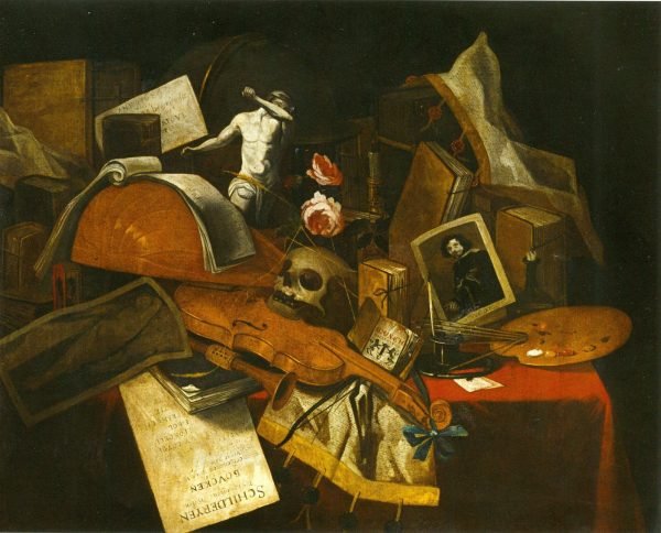 Jacques De Claeuw, Vanitas 1689, 109/121 cm. herkomst verz. van de Valk, Rijswijk; M. den Uyl, Den Haag.