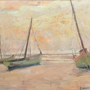 Nackaerts, boten op het strand