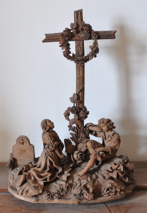 Treurgroepje, hout,  19de eeuw