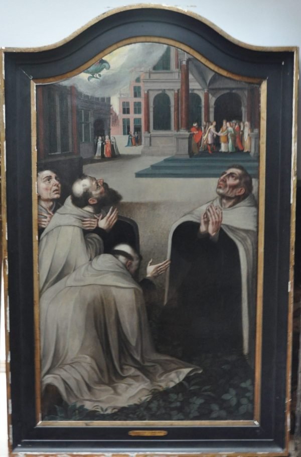 Lambert Lombard (Flemish, 1506–1566),  Four Carmelites, pray to the Virgin Mary