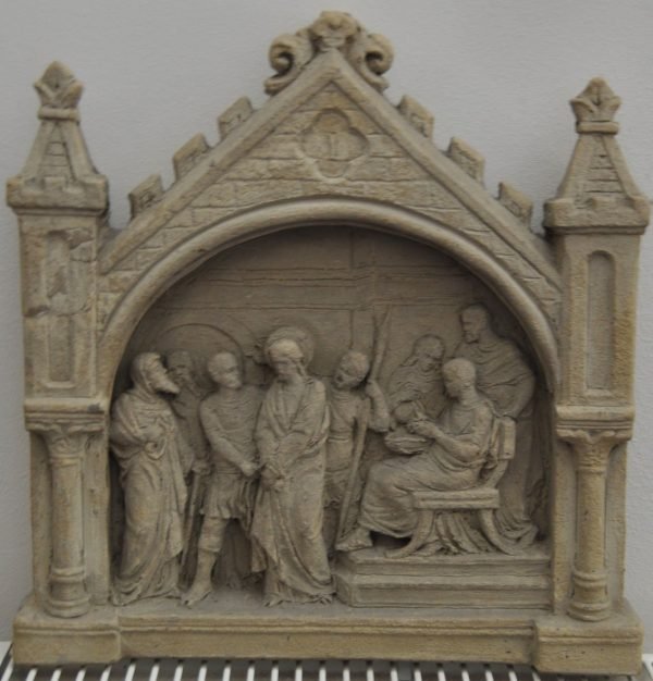 Désiré Duwaerts , Christ devant Pilate, terre cuite1884 Monogr. DD