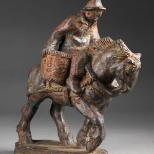 Terracotta beeld van een garnaalvisser - Jarnost Gause - 1947