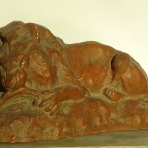 'Lion dévorant sa proie' van ALBERT HAGER
