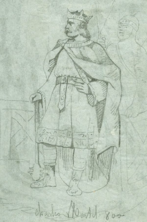 Hennebicq, Studie voor Baudouin VI donnant les premières chartes de la commune au château de Mons (1200) (1878) Hôtel de Ville de Mons