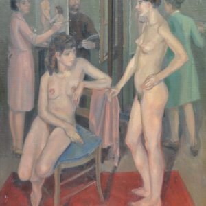 Maurice JANSEGERS, Het atelier, 54/69 cm.