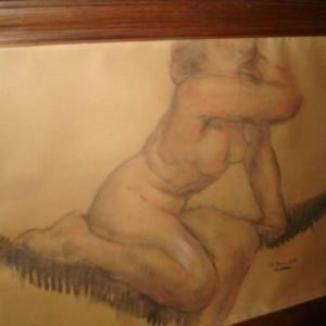 GEORGES MORREN °1868-1941, zittend naakt, gesigneerd en 1930 gedateerd