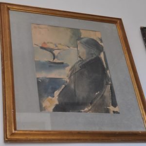 De Pauw, zittende vrouw, aquarel