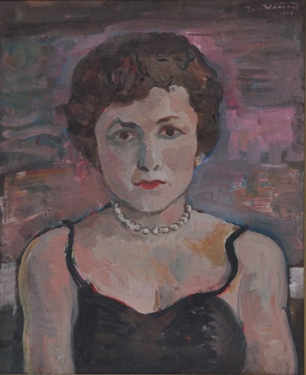 Eric WANSART, schilder/beeldhouwer, olieverf op doek Art Deco portret, HST gesigneerd en gedateerd 1954