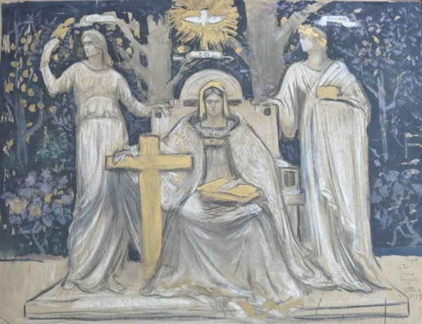 Jean-Roch Collon, Project voor muurschildering in 1927 met als onderwerp de Deugden: Prudence, Espérance, la Foi, Sagesse, Science, Charité, Pax, Joie. (detail)
