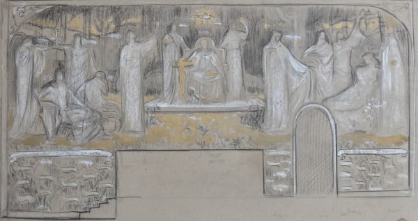 Jean-Roch Collon, Project voor muurschildering in 1927 met als onderwerp de Deugden: Prudence, Espérance, la Foi, Sagesse, Science, Charité, Pax, Joie. 