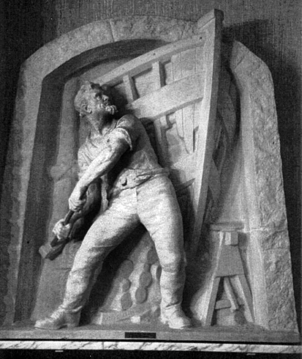 Karel De Kesel, Scheepsbouwer 1905, terracotta H. 85 cm.