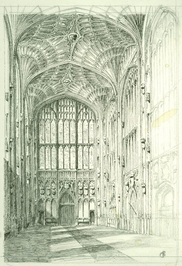 Cambridge Kings College Chapel, tekening