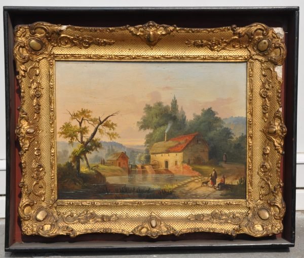 Hollands landschap, op paneel, 19de eeuw