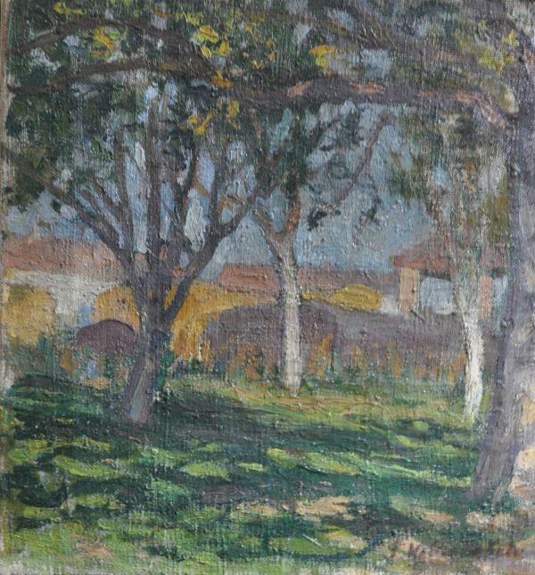 Klein landschap, gesigneerd
