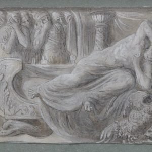 De dood van een romeinse veldheer  tekening 11,5/8,5 cm.