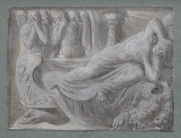 De dood van een romeinse veldheer  tekening 11,5/8,5 cm.