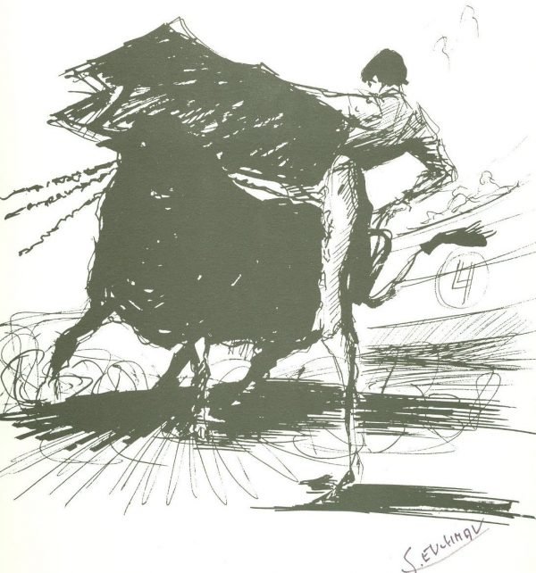 Georges Vanhove, “La Corrida”, reeks 25 zwart-wit schetsen  van Zuid-Franse en Spaanse stierengevechten.