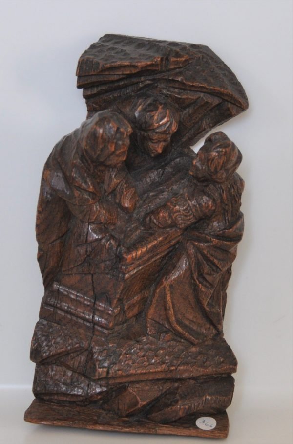 Graflegging, uit hollijst van retabel,  Antwerpen ca. 1510  eik, 14 cm