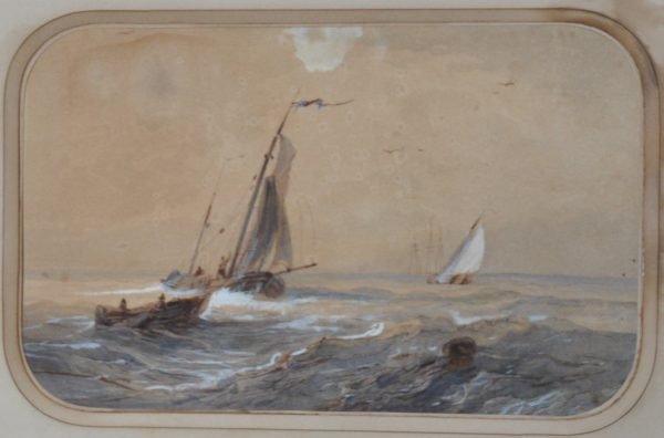 Marine, akwarel 19de eeuw