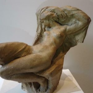 Rousseau  Enig exemplaar, pièce unique, met de hand gemouleerde zware, massieve (niet holle) terracotta. Niet gesigneerde studie, étude van liggend naakt.
