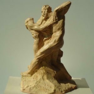 Gesigneerde en 1942 gedateerde sculptuur van Pierre Theunis Antwerpen 'L' après-midi d'un faune' H:28 cm.
