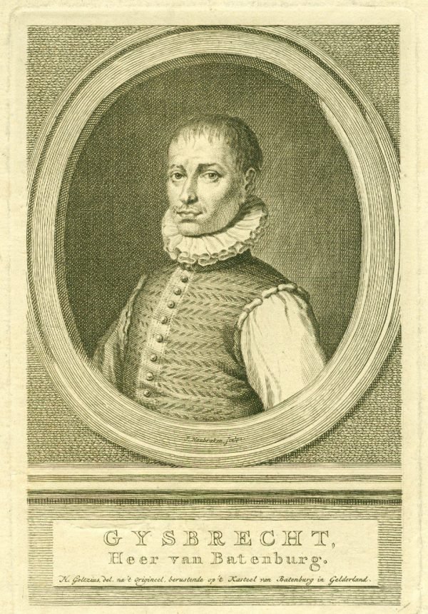 Gysbrecht, Heer van Batenburg,  H. Goltzius del.,  Houbraken sculps.
