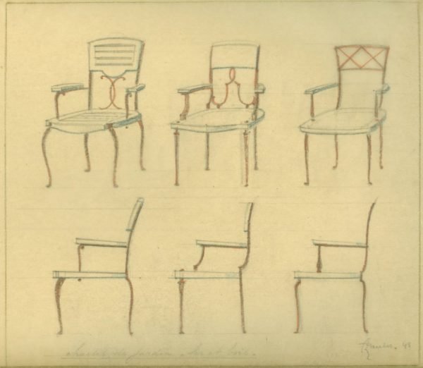 Etude de chaises de jardin pour Mr. Collard
