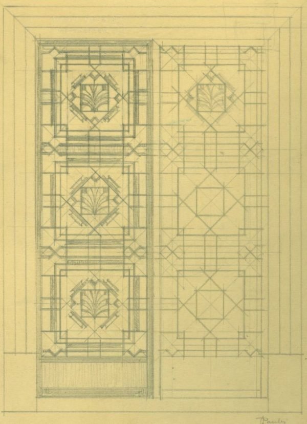 Grille d’entrée de l’office, r. Crespel arch. Ramaeckers