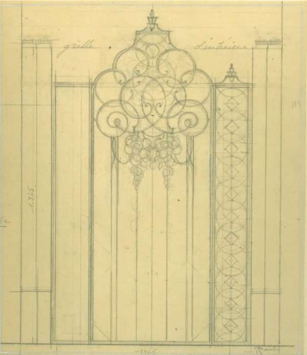 Grille intérieure (pour l’architecte Van Heck) immeuble Parc de Forest