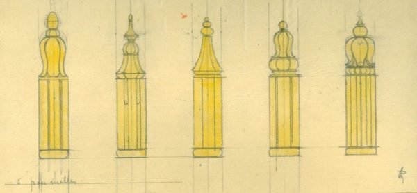les pommelles de fenêtres et de portes de l’immeuble de Mr. Bautier, arch. P. Bonduelle (fer Seghers Castel)