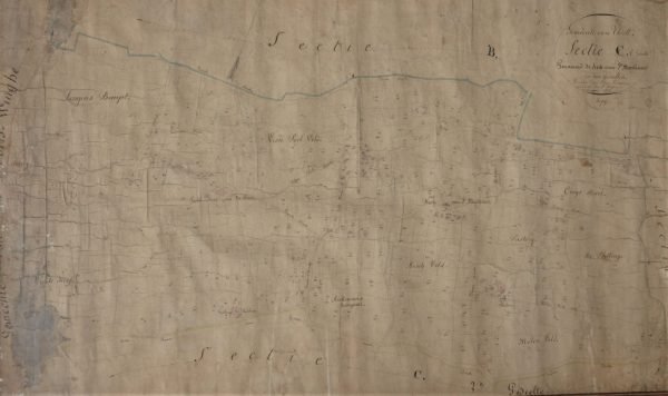 Gemeente Sint Joris Winghe, Sectie C, Genaamd Sint Martinuskerk, 1822,  tekening