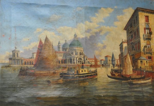 Victor Carabain: zicht op Venetië, Canal Grande, Santa Maria Maggiore en Punta della Dogana - Image 2