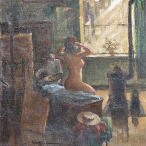 Atelier,  gesigneerd