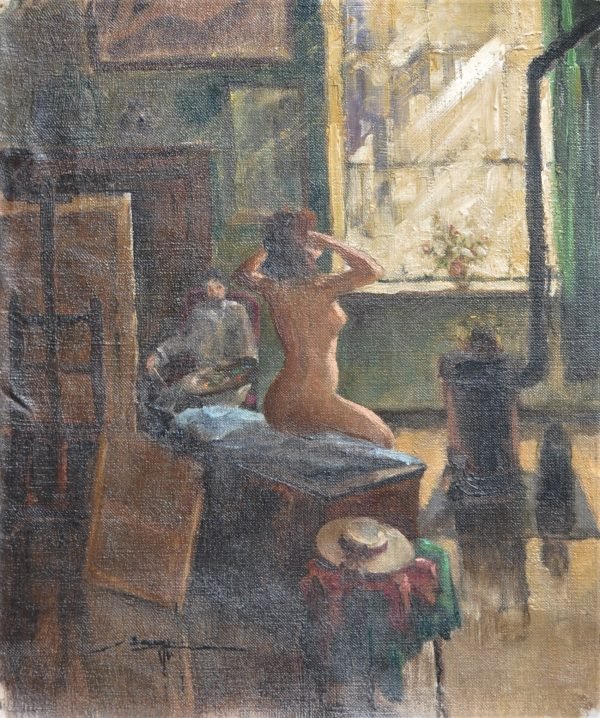 Atelier,  gesigneerd