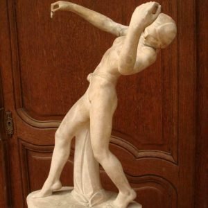 Pierre DE SOETE °1886-1948, groot beeld, danseres met dédicace: 'à J. Van den Driessche, affectueux hommage de son ami Pierre, 1945