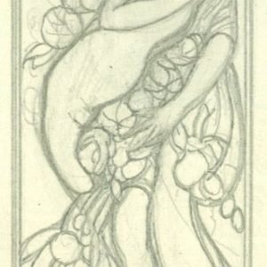 Vitraux des fenêtres de la cage d’escalier de Duguolle, avenue de Tervueren  (crayon)