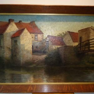 grote olieverf op doek, HST, gesigneerd & gedateerd werk van Charles Joseph Watelet °1867-1954 Verzorgd gekaderd: 91 x 61 cm; doek: 80 x 50 cm