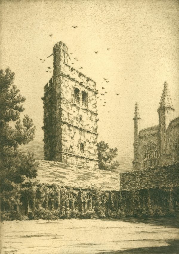 Ferdinand Giele, Bury, St. Edmunds - Norman Tower  gravure