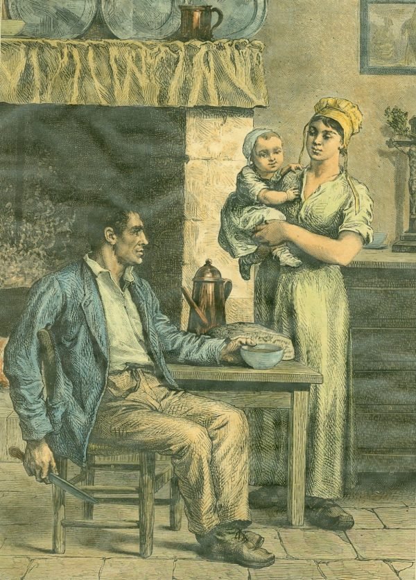 Paysans flamands - Dessin de M. Constantin Meunier, d'après nature.  O. Reclus, - En France