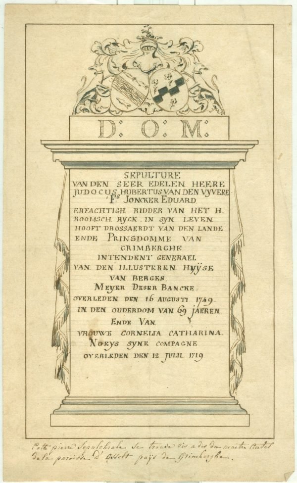 Sepulture van Judocus Hubertus Van den Vyvere,  Grimbergen
