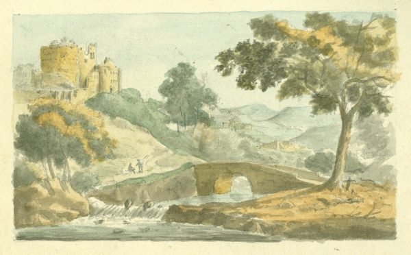 Landschap,  20/15 cm.