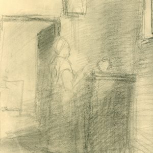 Albert Neuhuys,  tekening uit atelier,  recto, verso