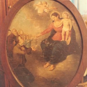 Madonna schenkt schapulier,  afkomstig uit vroeger museum Urselinen Overpelt