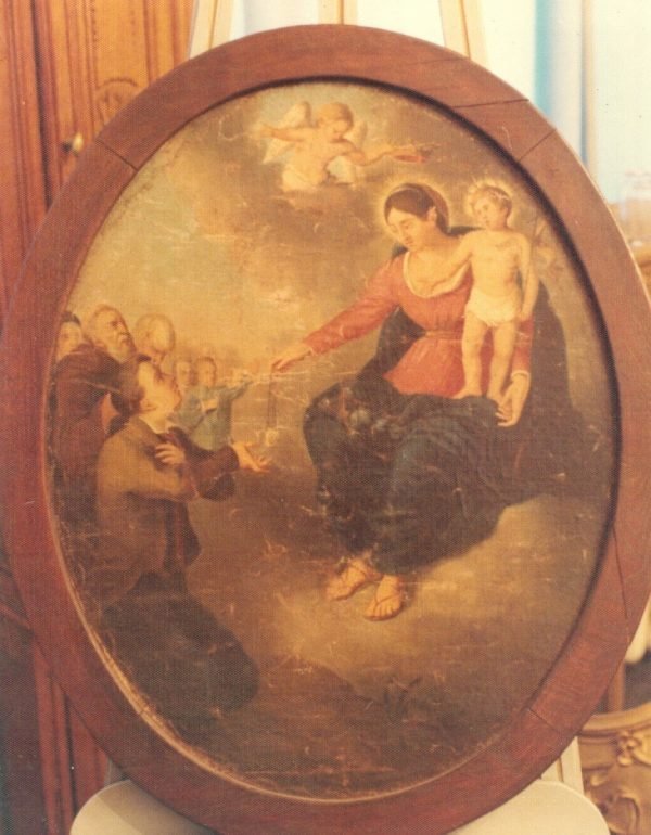 Madonna schenkt schapulier,  afkomstig uit vroeger museum Urselinen Overpelt