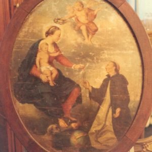Madonna schenkt rozenkrans,  afkomstig uit vroeger museum Urselinen Overpelt
