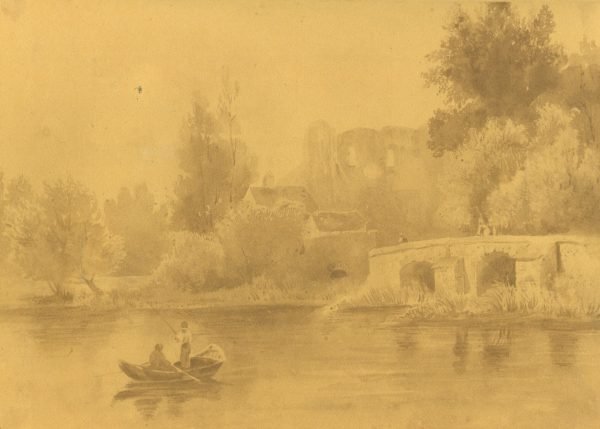 Landschap met vissersbootje