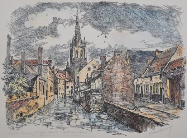 Frans Vanderveken,   Leuven: De Dijle aan de Pereboomstraat