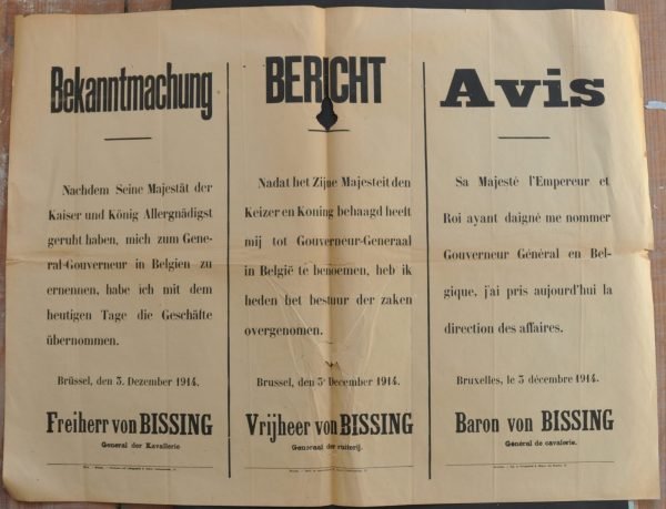 Bekanntmachung, Freiherr Von Bissing