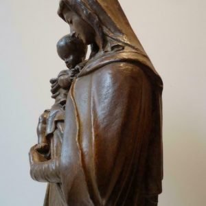 Désiré Duwaerts °1850-1901. Zware massieve terracotta. OLV, Moeder Maria, Madonna met het Kind Jezus